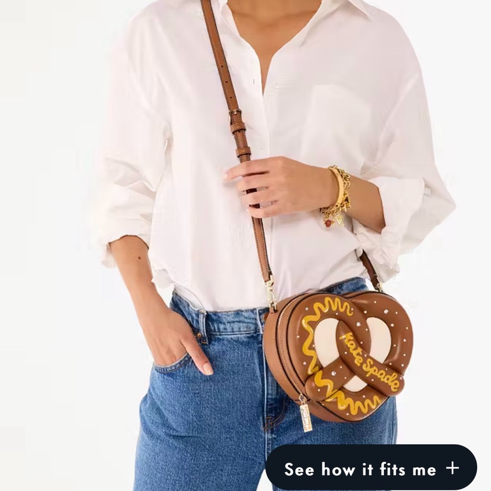 Brown Leather Crossbody Bag Kate spade NYC 3D Pretzel Crossbody - Picture 5 of 8